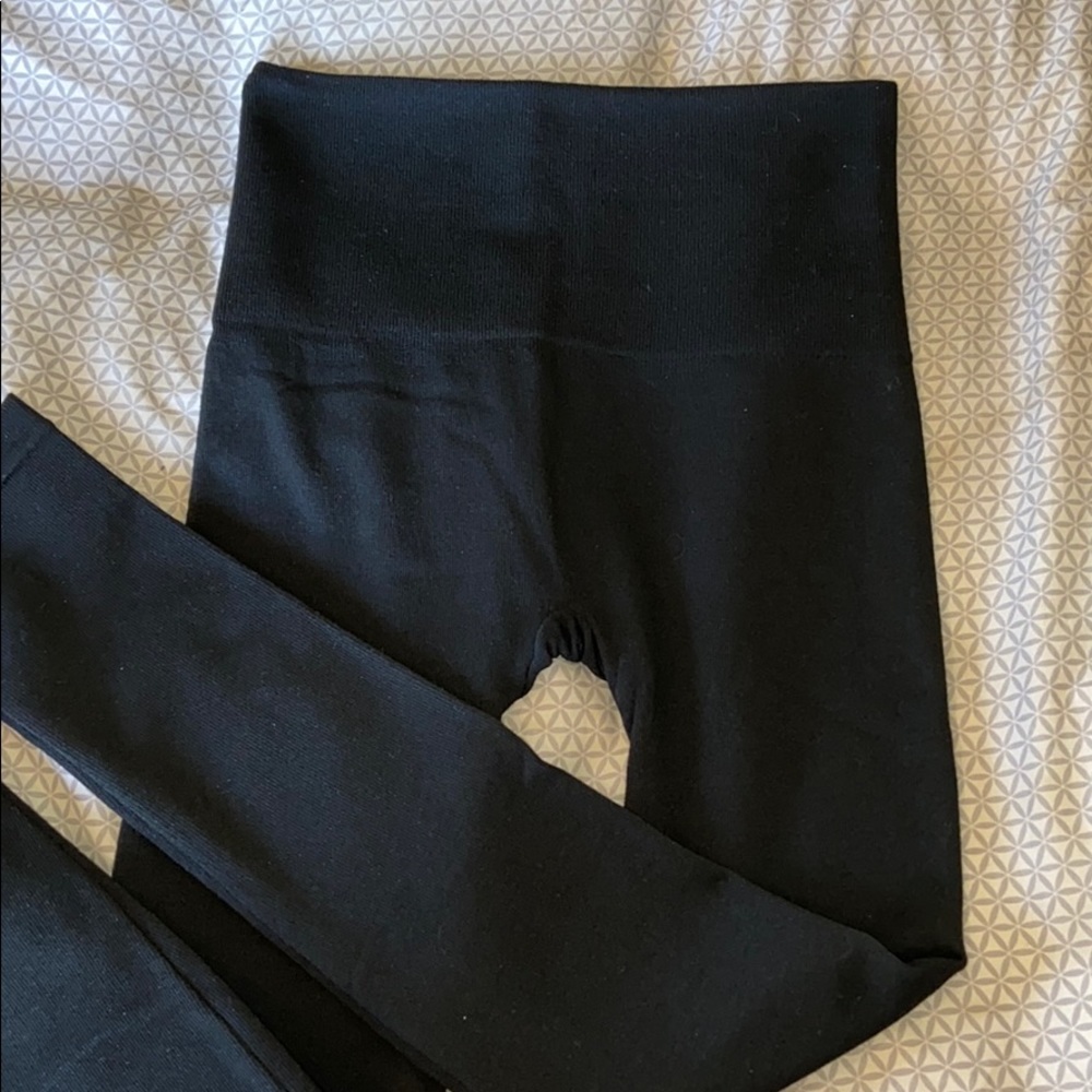 High Waisted Black Leggings- THICK